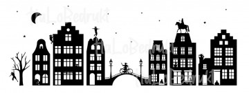 Sinterklaashuisjeshotvector zwart